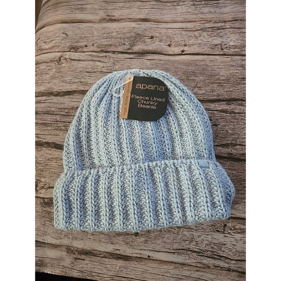 Apana Accessories - Apana Chunky Fleece Lined Chunky Beanie Beautiful Blue Color OSFM NWT (11)